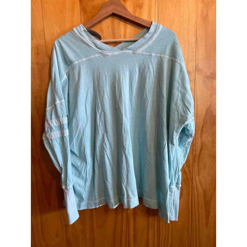 Size Medium Free People Teal Women's Long Sleeve Shirt